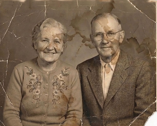 Photo Restoration – before example: Photo Damage Repair & Restoration