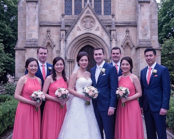 Wedding & Portrait Editing – before example: Bridal Party Color Enhancement